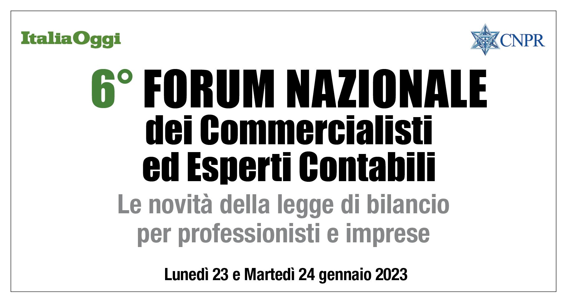 6° Forum Nazionale Dei Commercialisti Ed Esperti Contabili